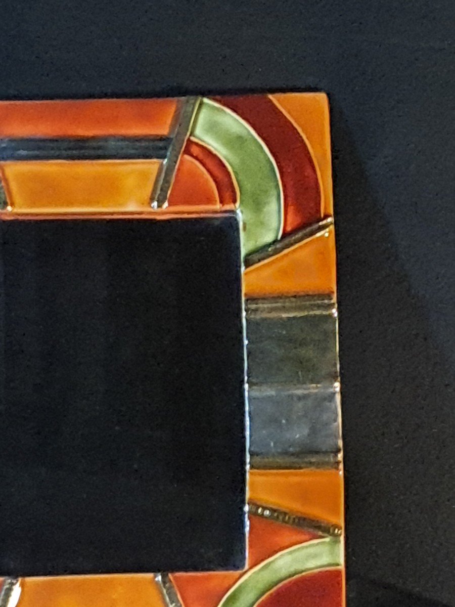 Vintage Marion De Crécy Ceramic Mirror. -photo-1