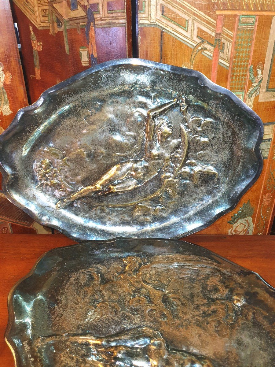 Plats Bronze Sculpture Art Nouveau Auguste Ledru.Fondeur Susse frères. -photo-3