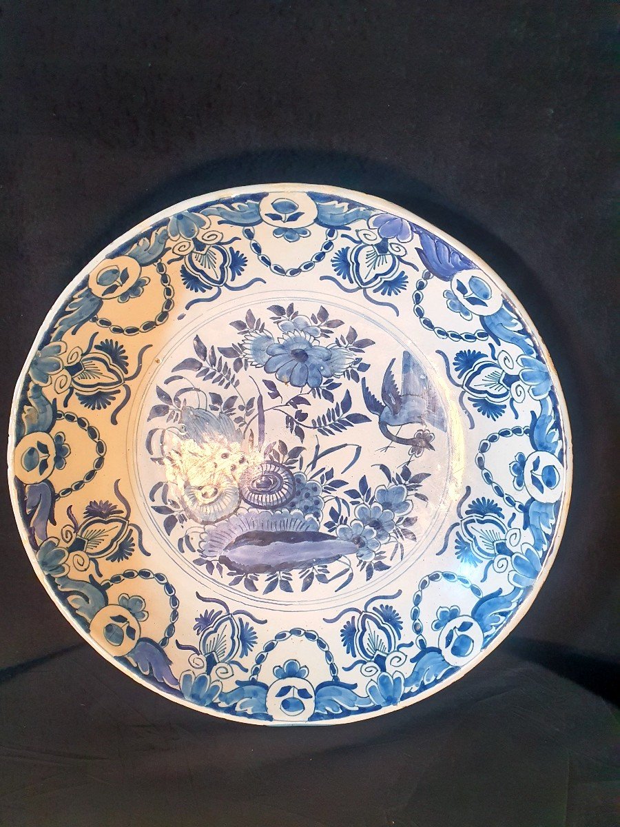 Dish Delft Decor China XVII Century. India Company.-photo-2