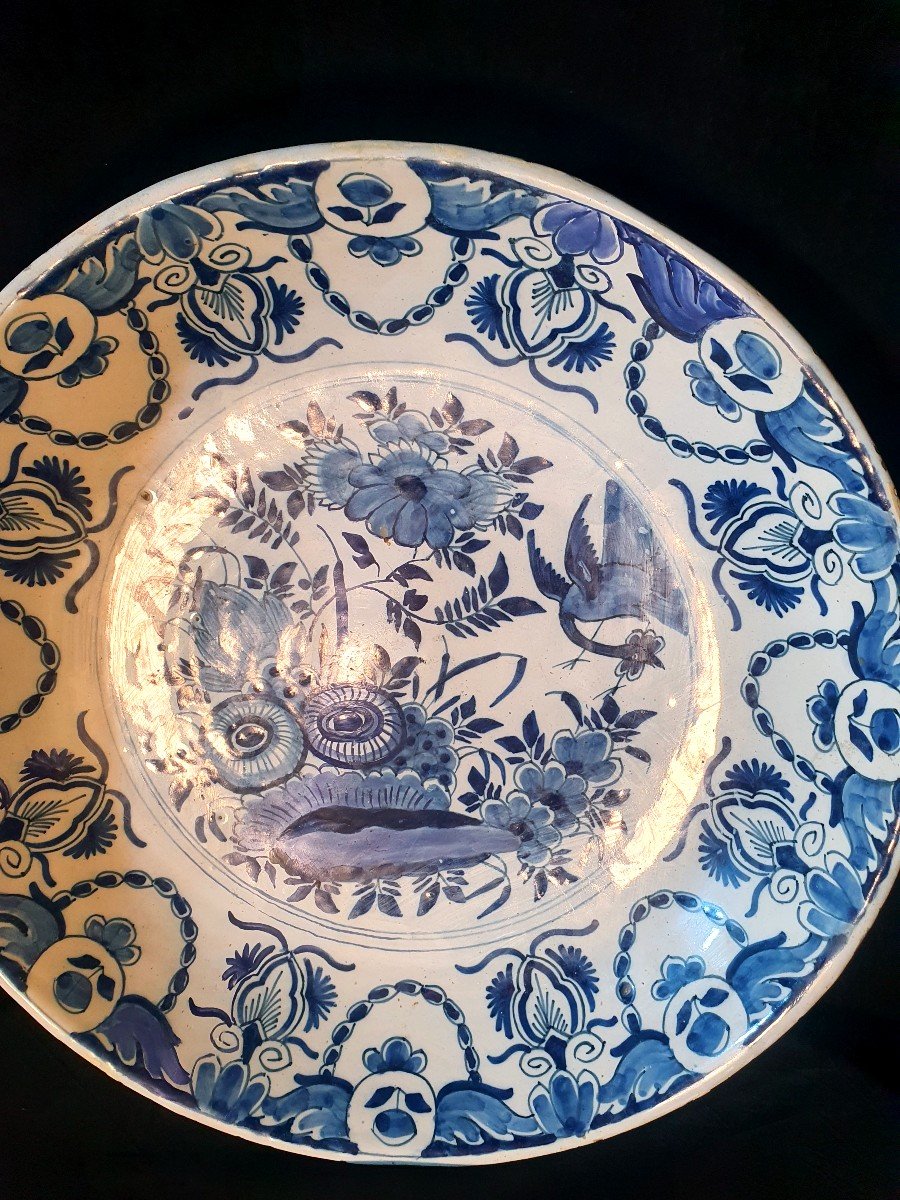 Dish Delft Decor China XVII Century. India Company.-photo-3