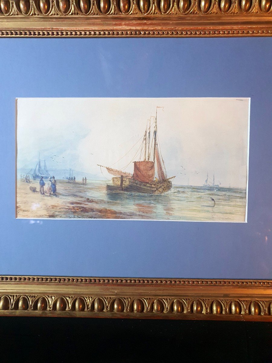 Tableau Marine Aquarelle, école Usa , Sir William Newton Bartholomew.-photo-4