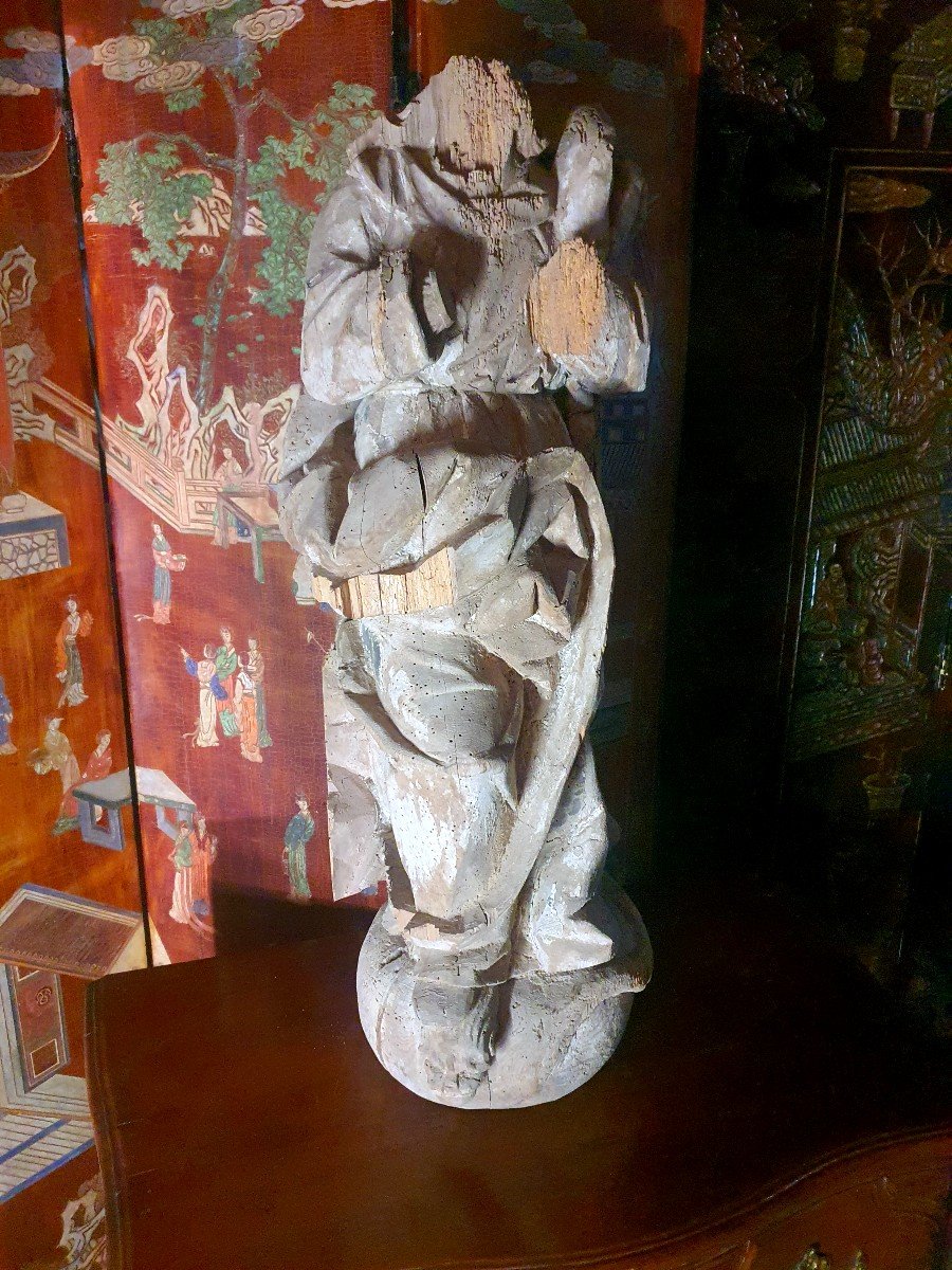 Virgin High Period Carved Wood XV XVI Century. Gothic. -photo-2