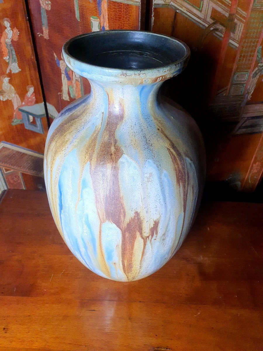 Art Deco Art Nouveau Vase Ceramic Stoneware Roger Guérin. -photo-4