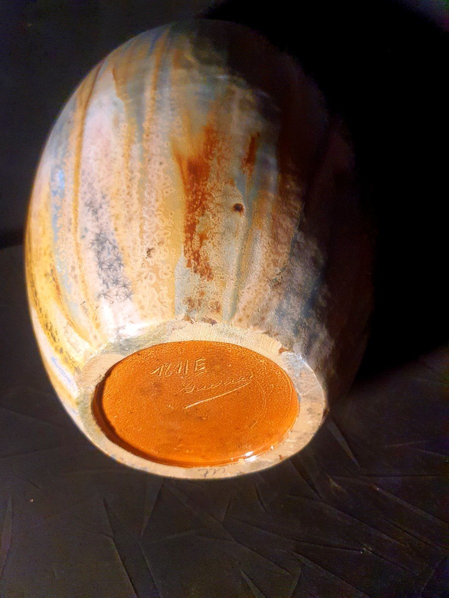 Art Deco Art Nouveau Vase Ceramic Stoneware Roger Guérin. -photo-2