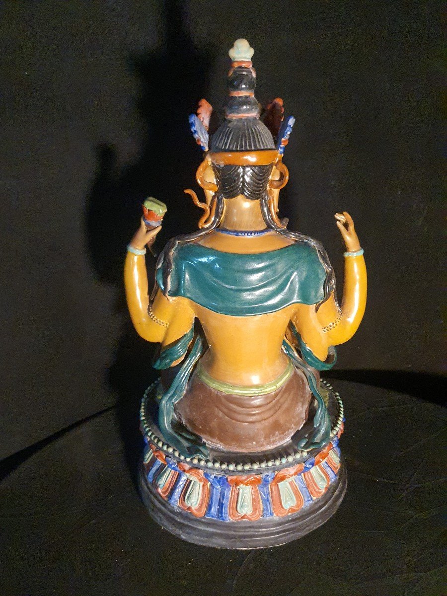 Sculpture China Tibet Porcelain Buddha. -photo-1