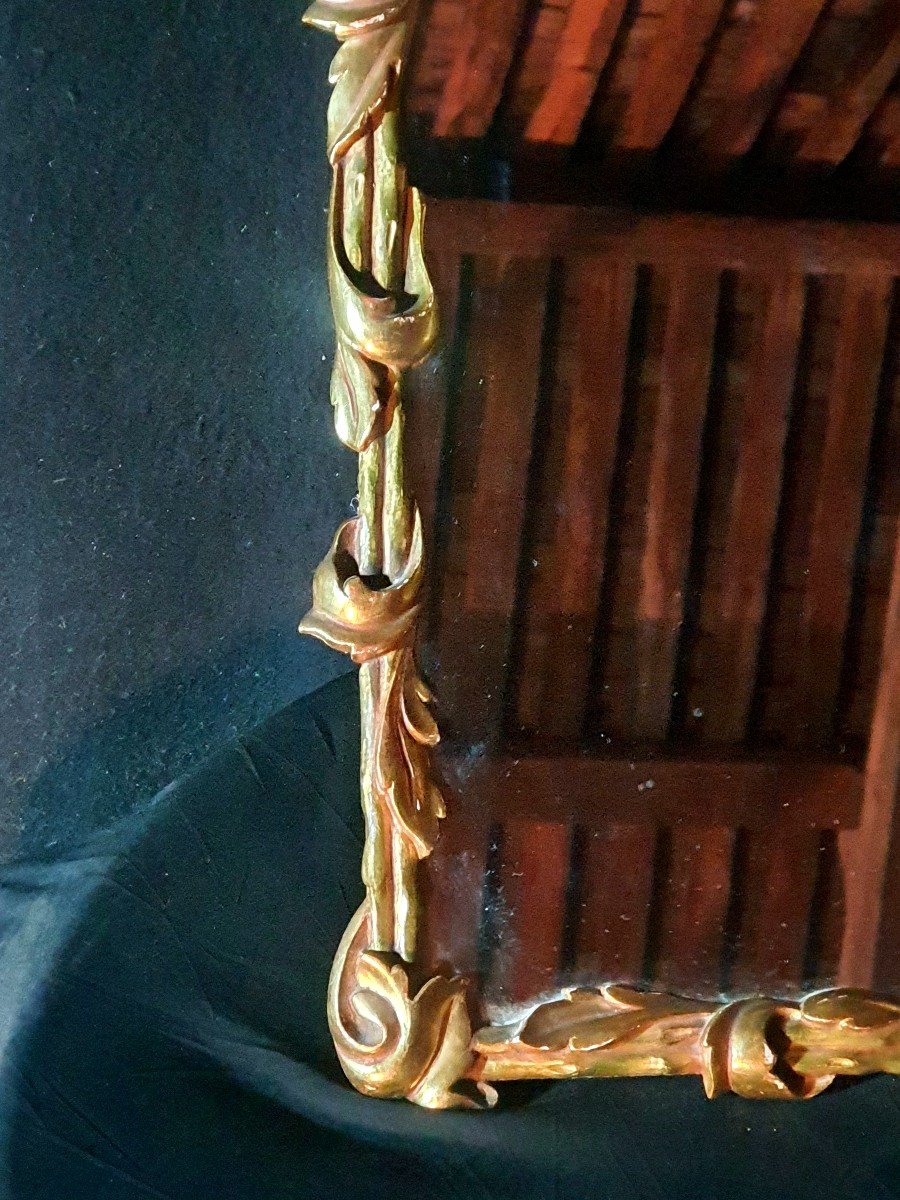 Miroir Bois Doré Baroque XIX Siècle. -photo-3