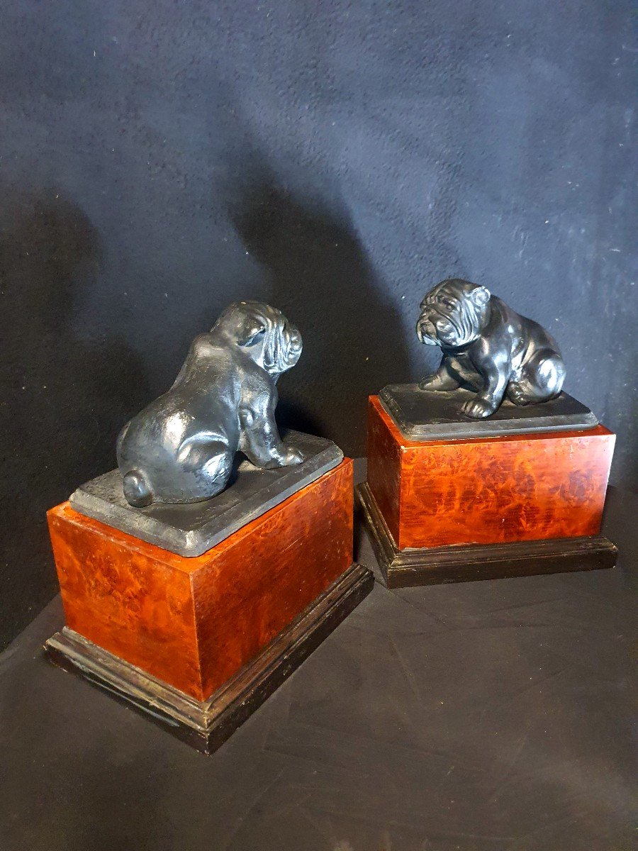 Pair Of Art Deco Bulldog Bookends.-photo-3
