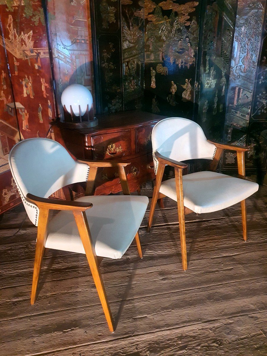 Paire De Fauteuils Vintage Skandinave Danois Années 50.-photo-2