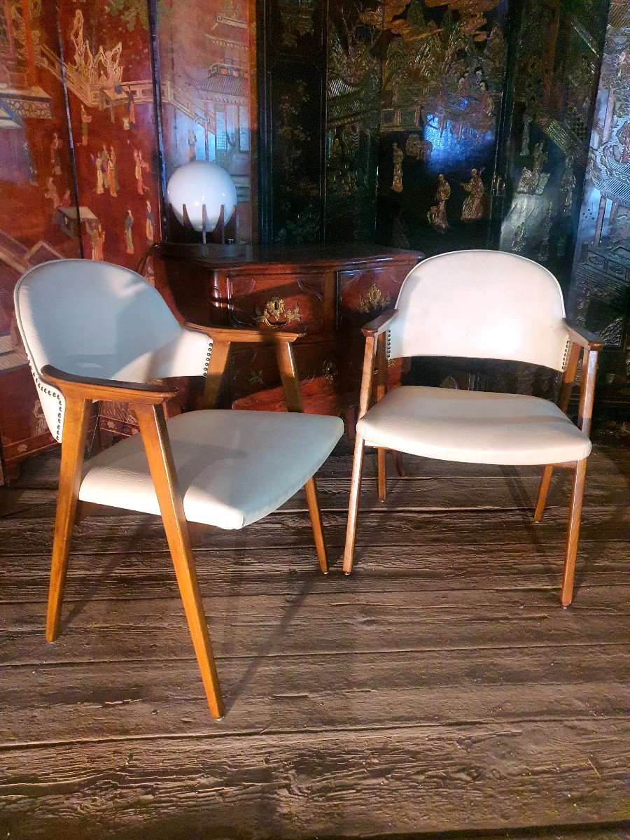Paire De Fauteuils Vintage Skandinave Danois Années 50.