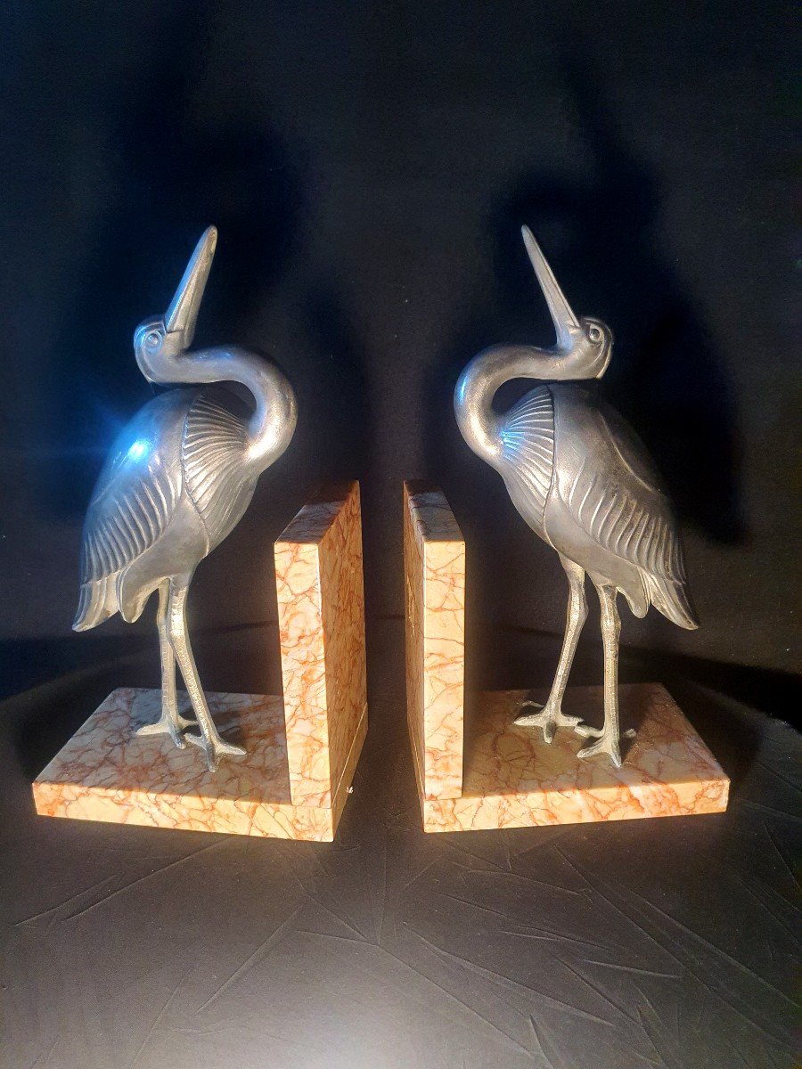 Art Deco Bookends Birds Herons Storks I Rochard