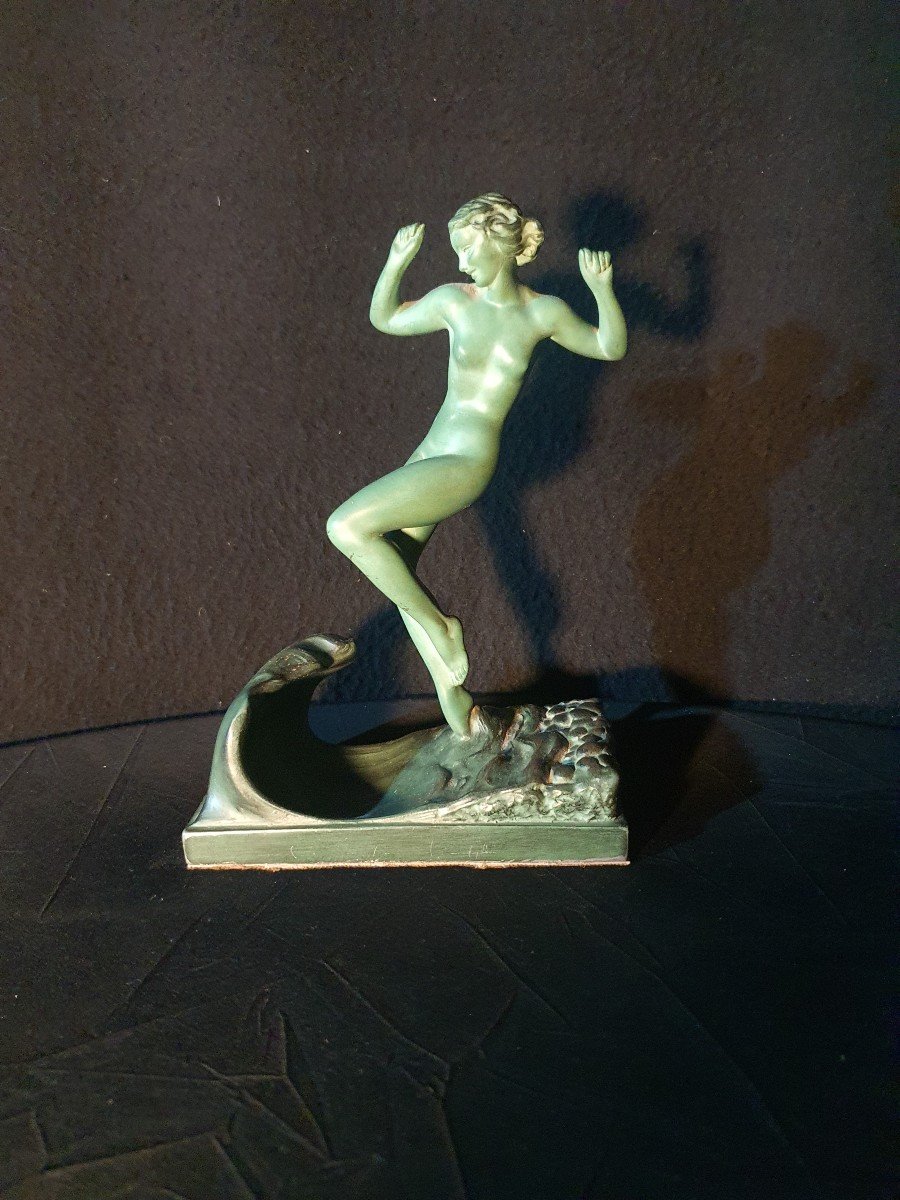 Sculpture Art Déco Baigneuse Raymonde Guerbé ,max Le Verrier. 