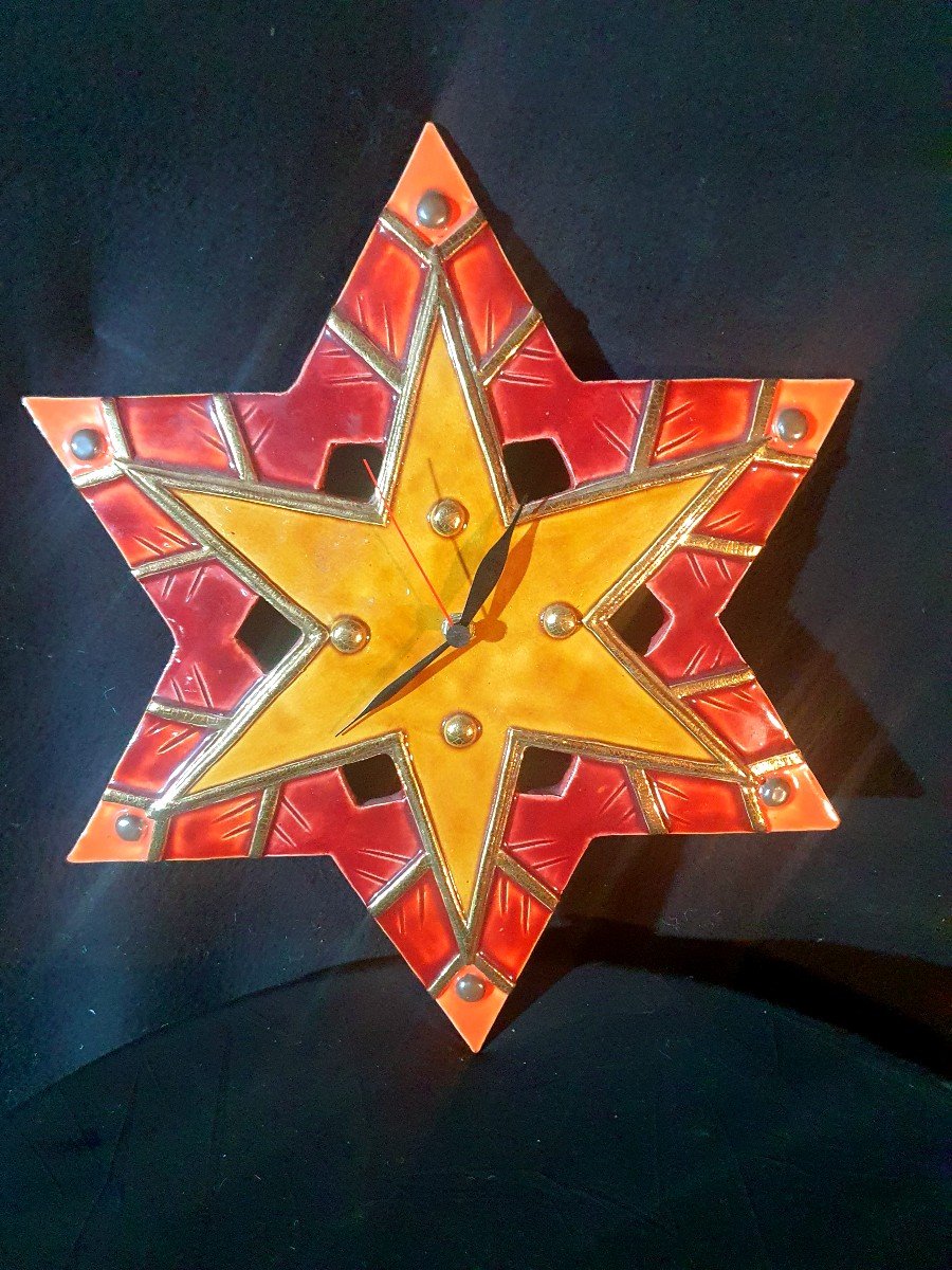 Vintage Ceramic Clock Marion De Crécy. 