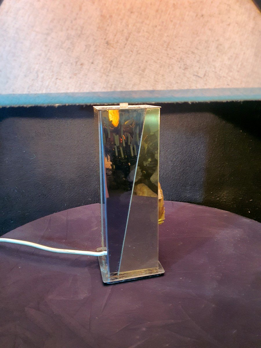 Lampe Vintage Au Dauphin Bronze Doré. -photo-2