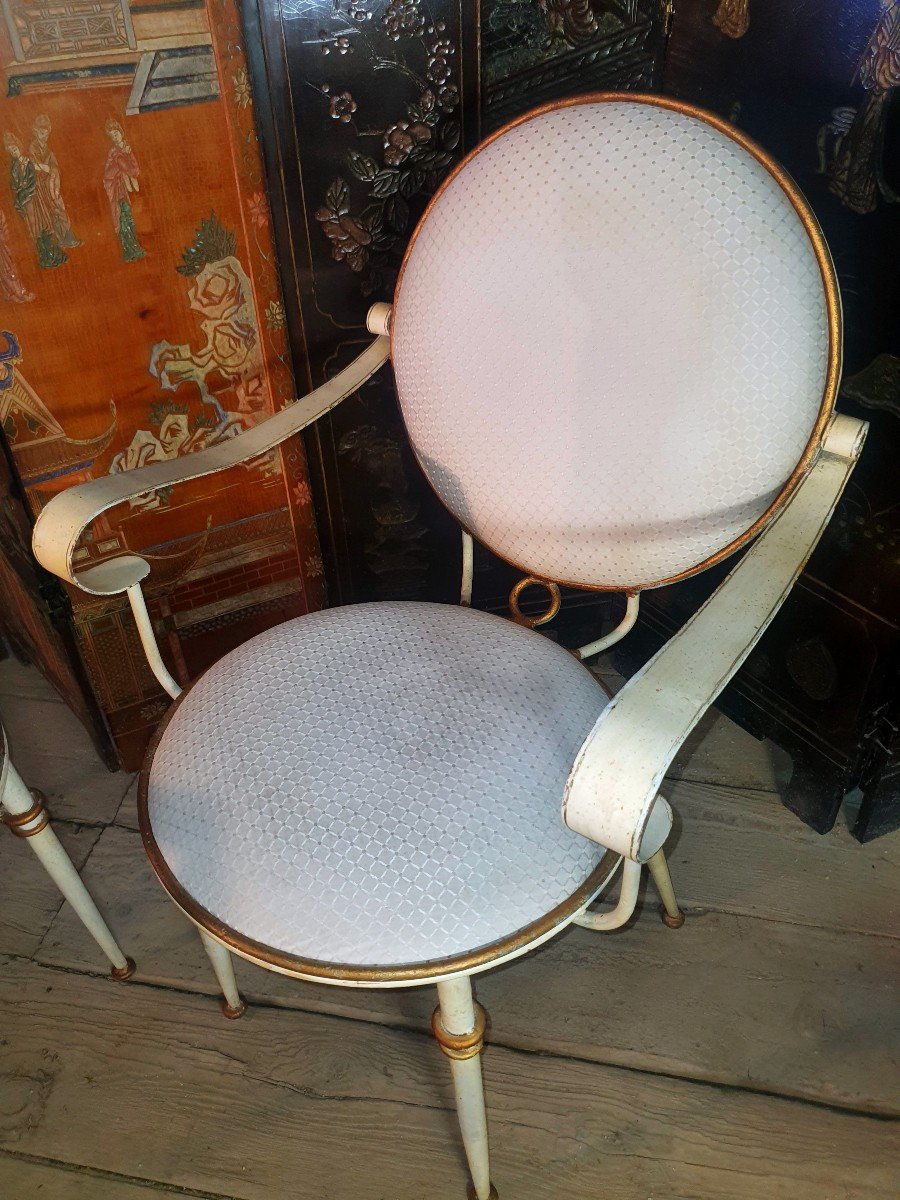 Pair Of 40s-50s Armchairs In The Garouste Bonetti Style.-photo-3