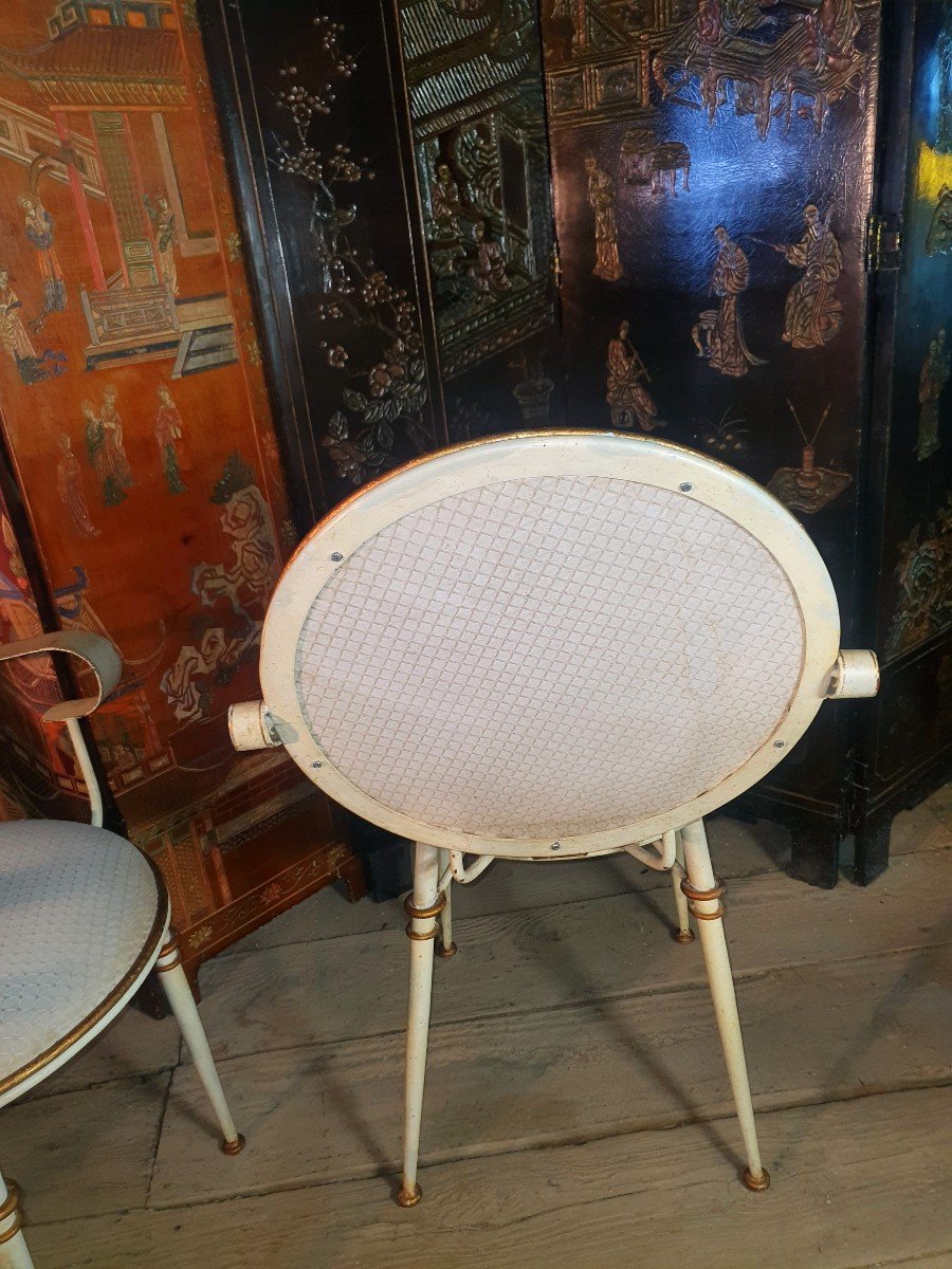 Pair Of 40s-50s Armchairs In The Garouste Bonetti Style.-photo-4