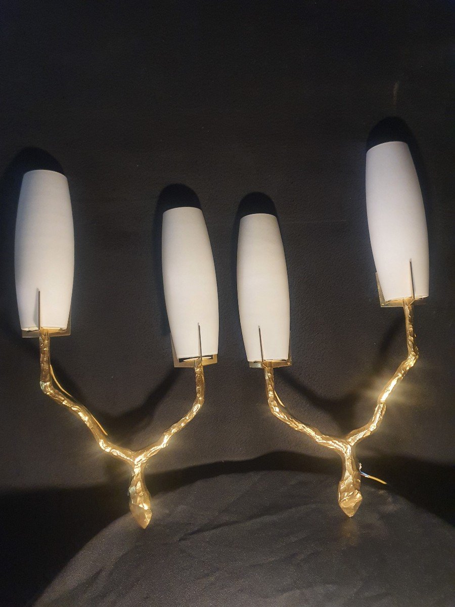Pair Of Félix Agostini Wall Lights, Arlus House.-photo-1