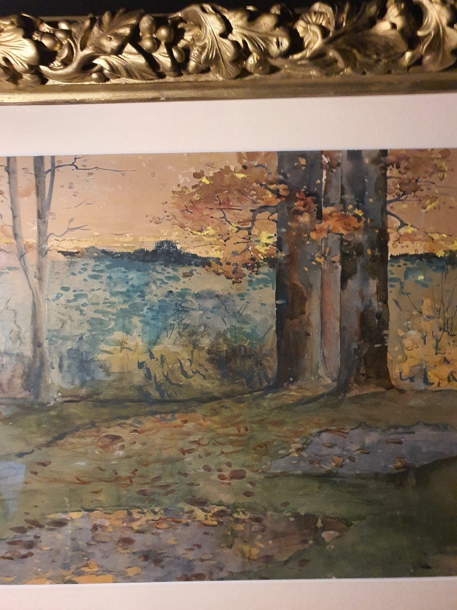 Tableau Paysage, XIX Siècle, A Sauzay.-photo-2