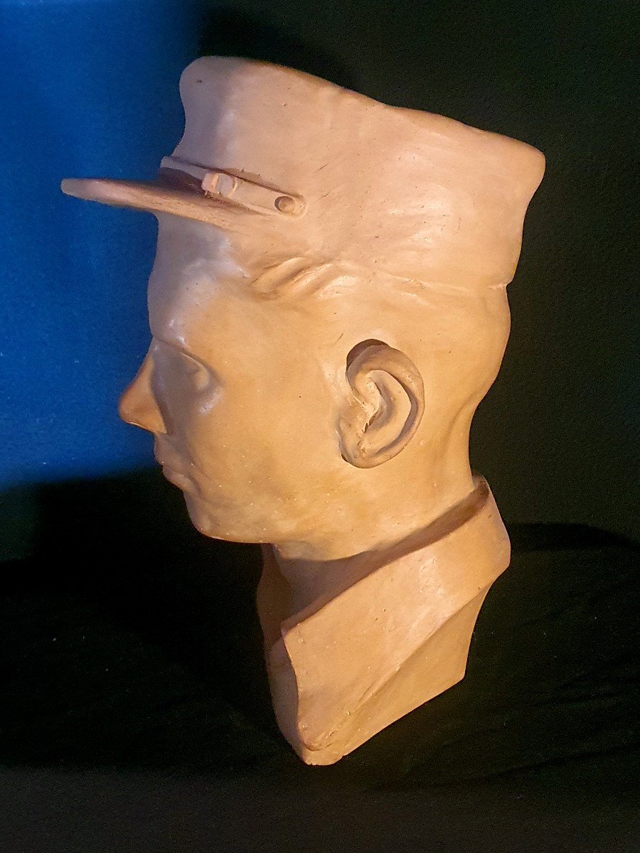 Art Deco Military Bust Sculpture, Foreign Legion. -photo-4