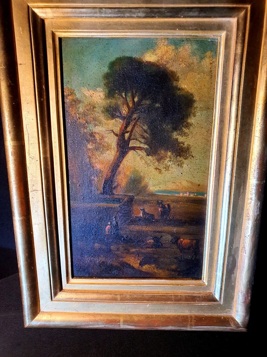 Tableau Paysage Fin XVIII Siècle, Italie, Sud France.-photo-3