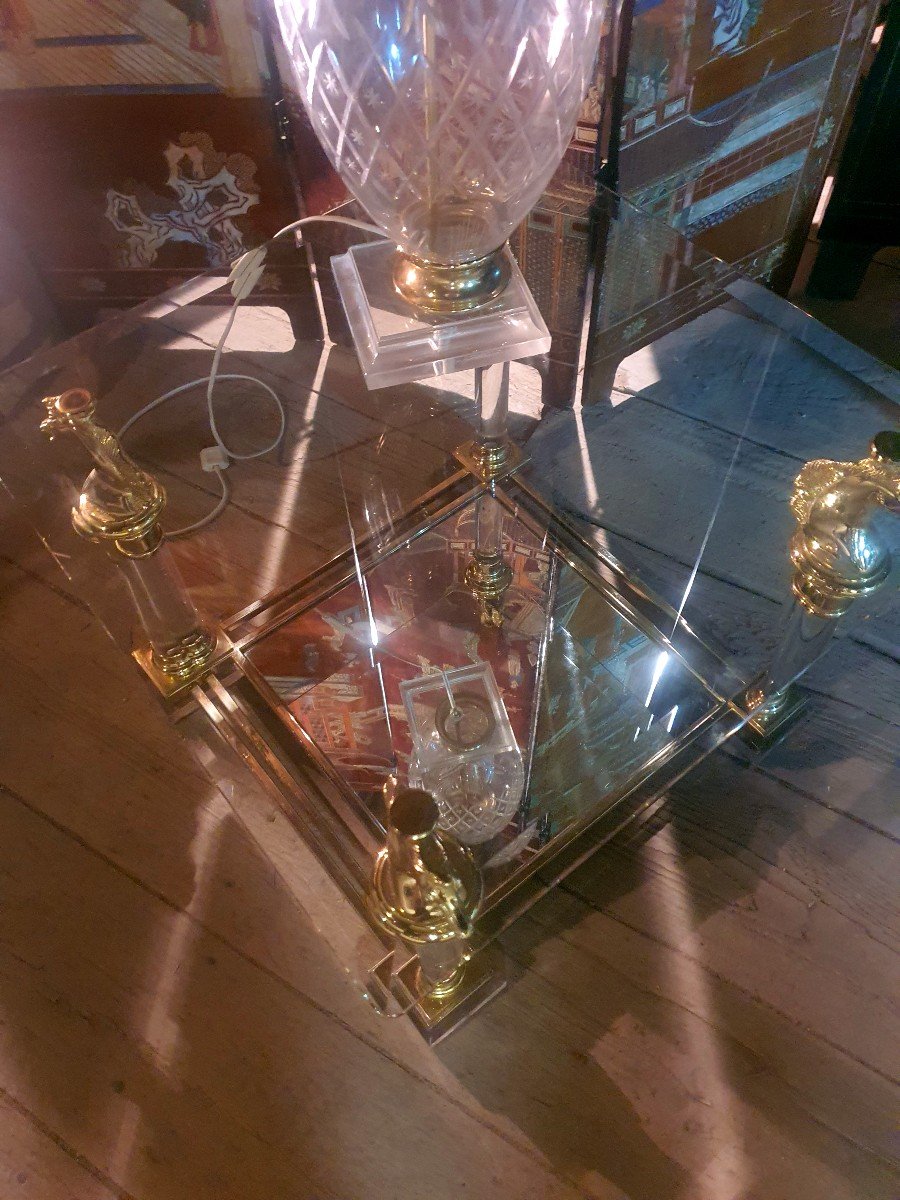 Table bout de canapé Chevaux Bronze Hollywood Regency Goût Maison Charles. -photo-3