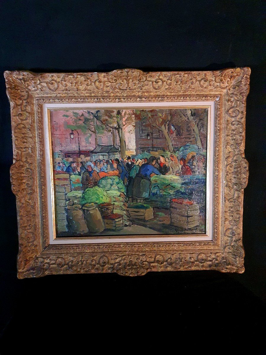 Tableau Art Déco, Marché Paris les halles, ,Girard Mond.-photo-2