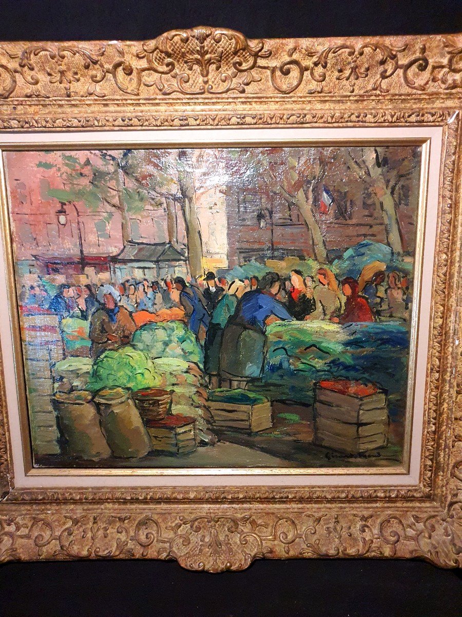 Tableau Art Déco, Marché Paris les halles, ,Girard Mond.-photo-3