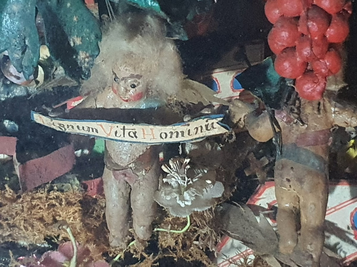 18th Century Diorama, Baby Jesus Angels Wax, Southern France, Italy. -photo-4