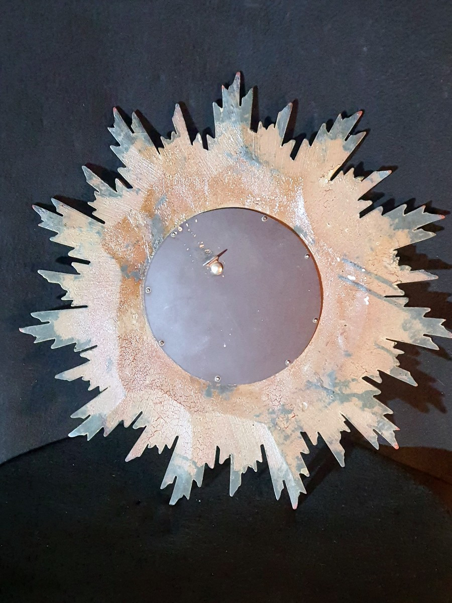Witch Sun Mirror In Golden Wood. -photo-3