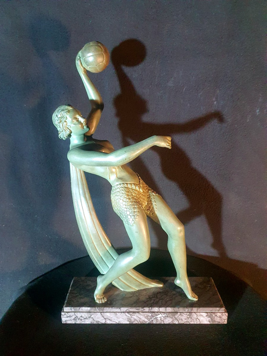 Sculpture art déco, J Dauvergne. Danseuse -photo-2