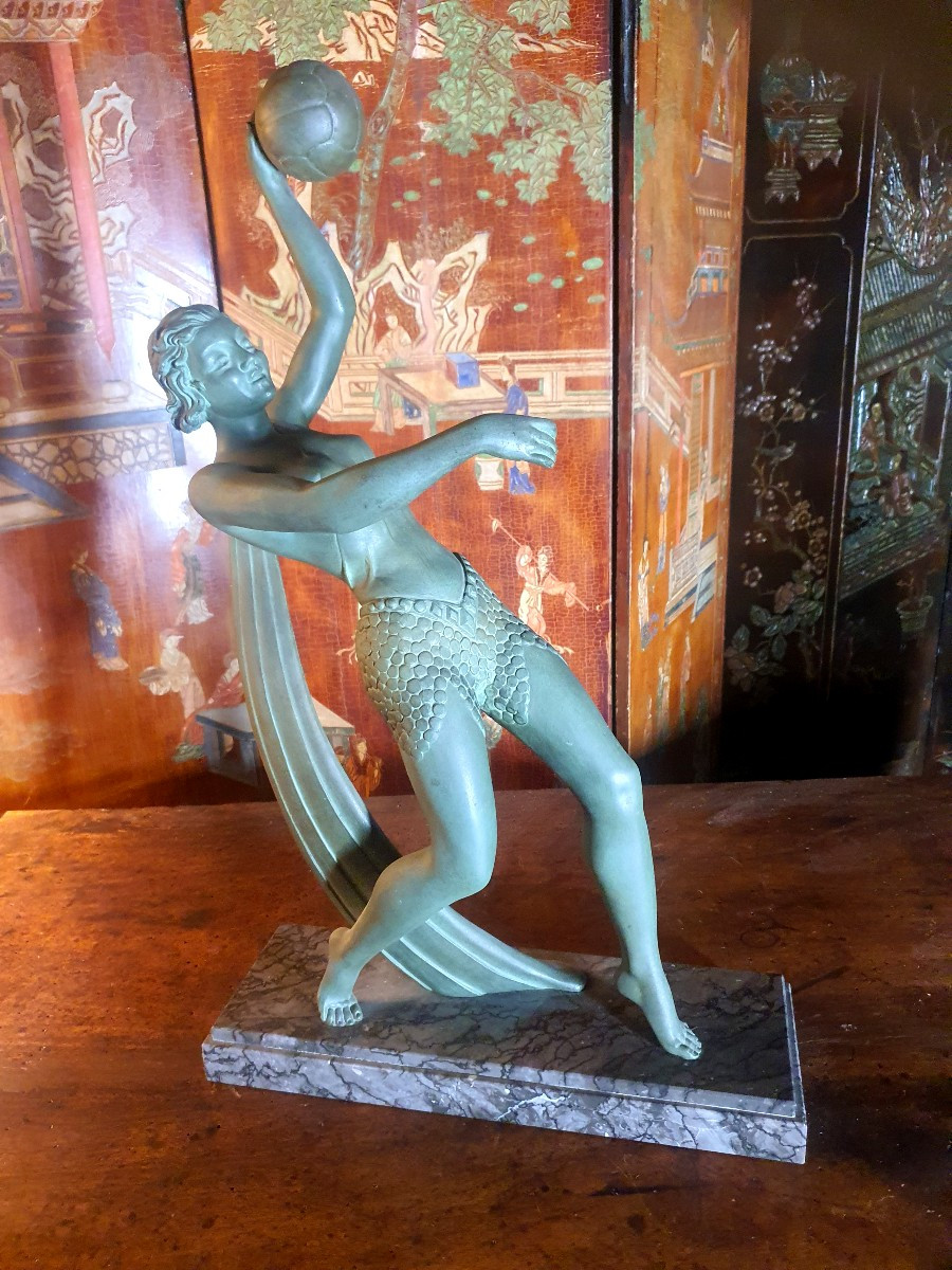 Sculpture art déco, J Dauvergne. Danseuse -photo-3