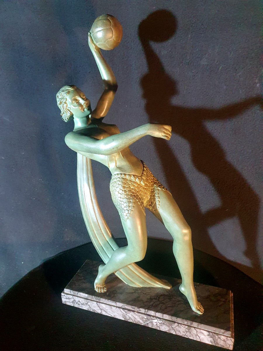 Sculpture art déco, J Dauvergne. Danseuse 