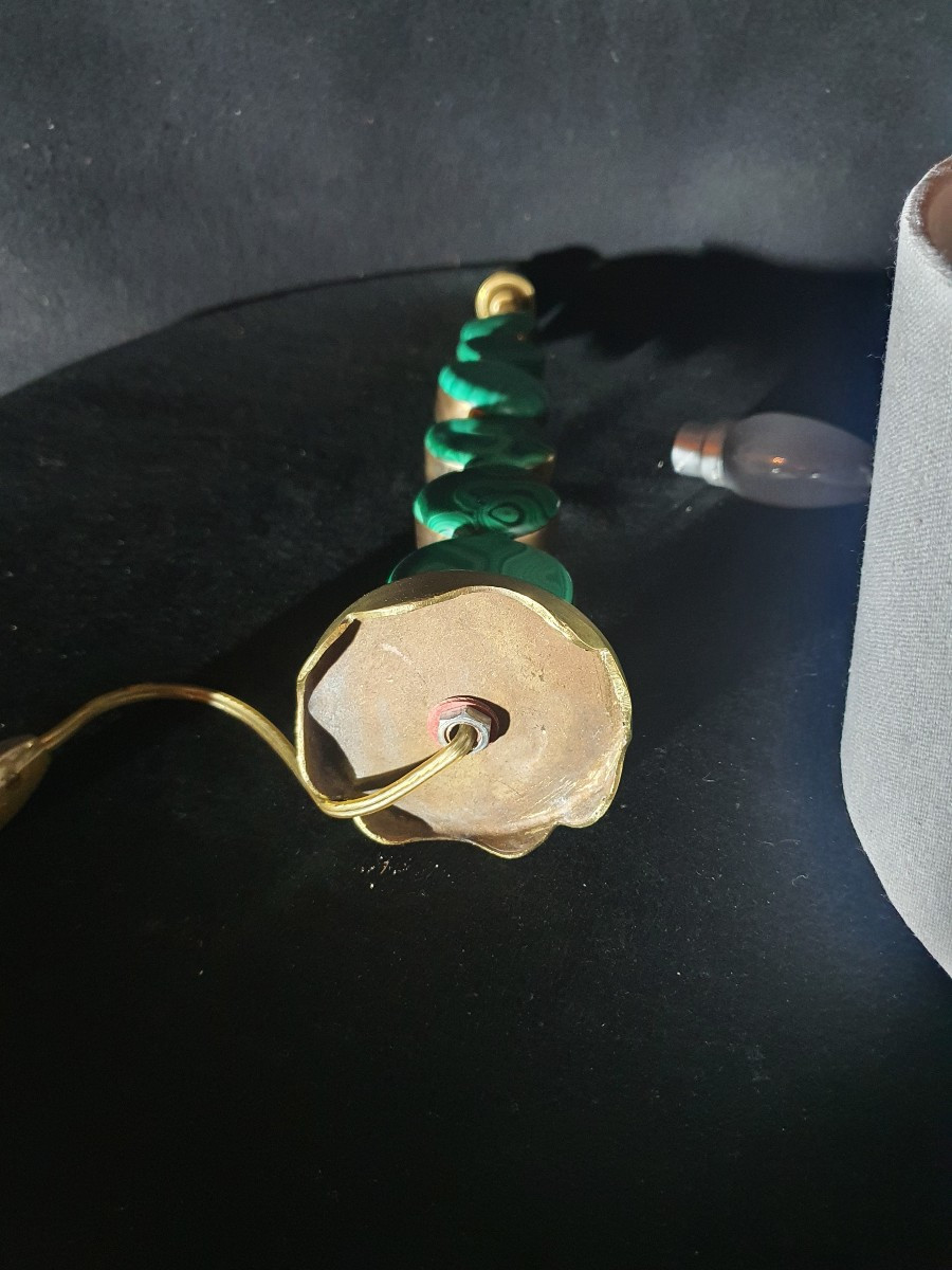 Art Deco Malachite Lamp. -photo-2