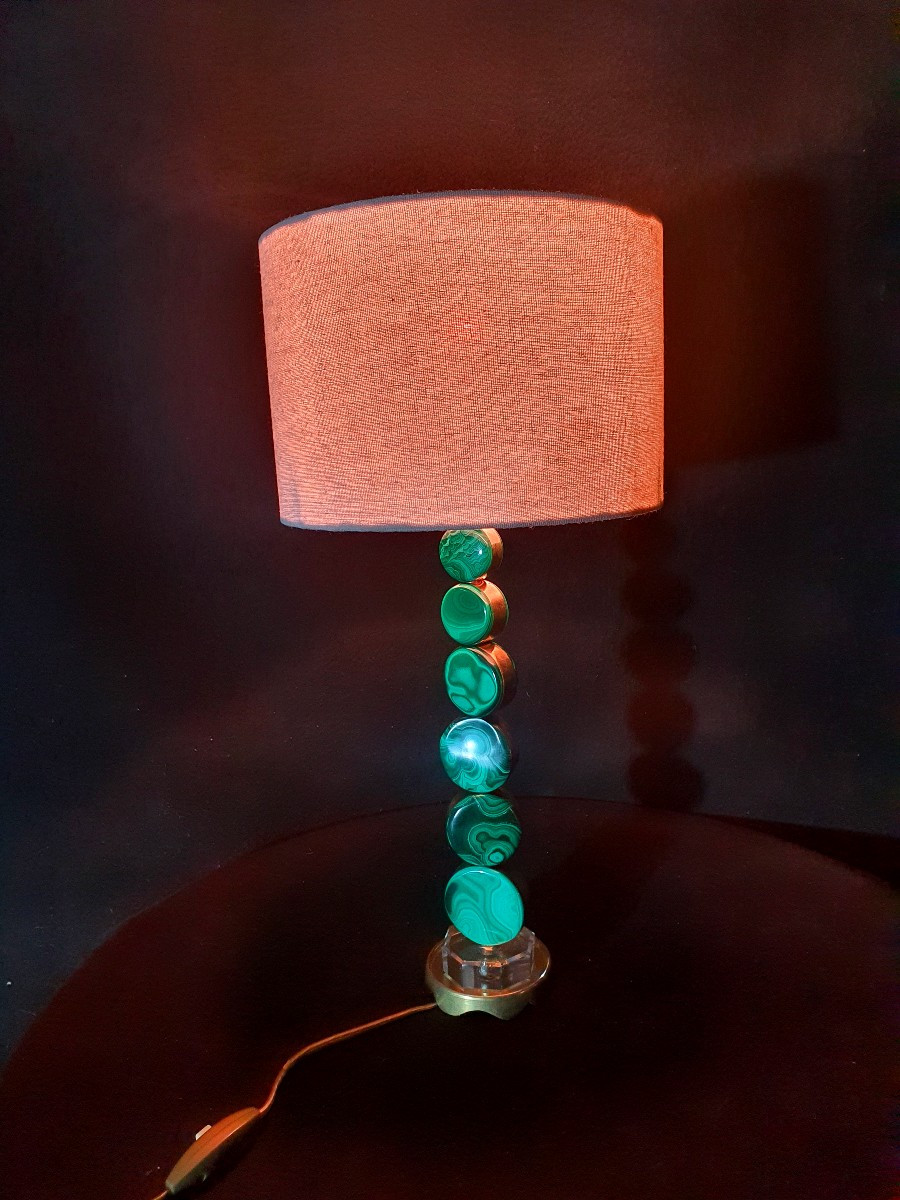 Art Deco Malachite Lamp. 