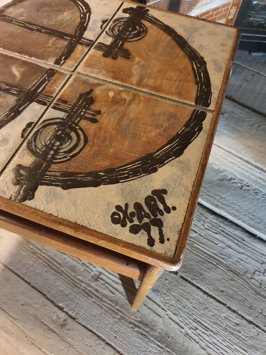 Table vintage céramique Ox Art.-photo-3