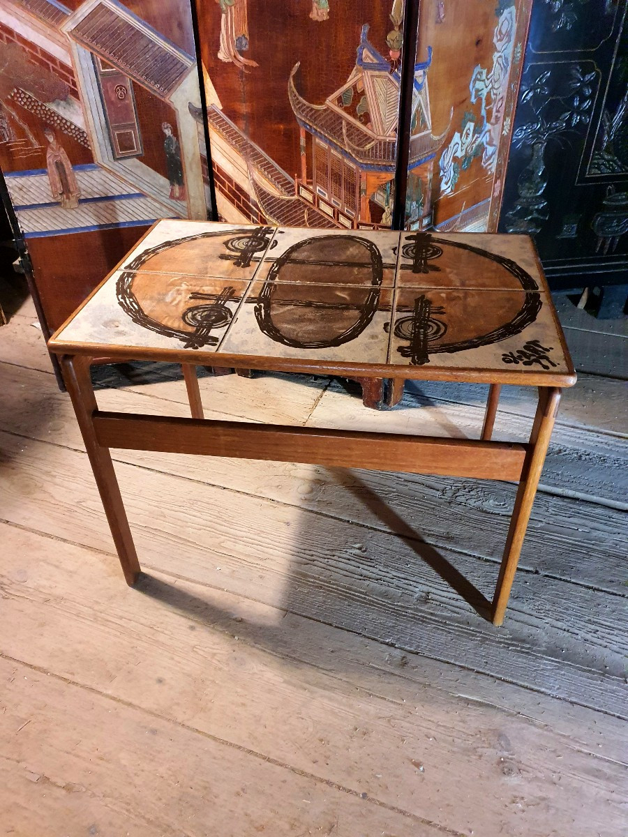 Table vintage céramique Ox Art.-photo-4