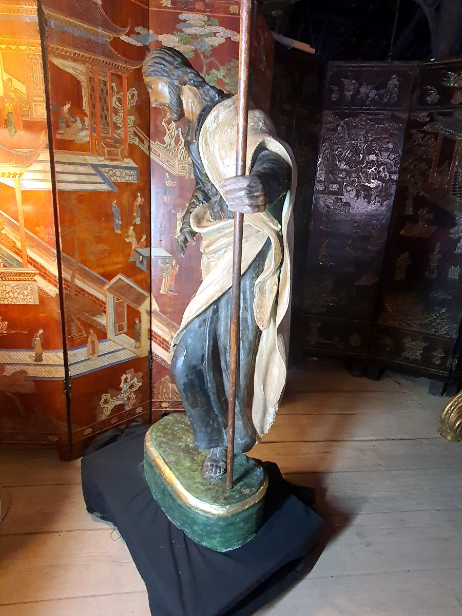 18th Century Wooden Sculpture, Saint John -photo-3