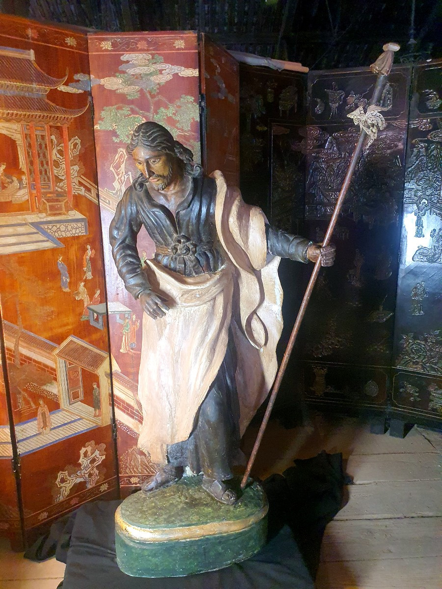 18th Century Wooden Sculpture, Saint John -photo-6
