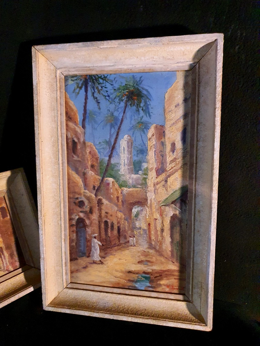 Paire de tableaux orientalistes H Torbol.-photo-2
