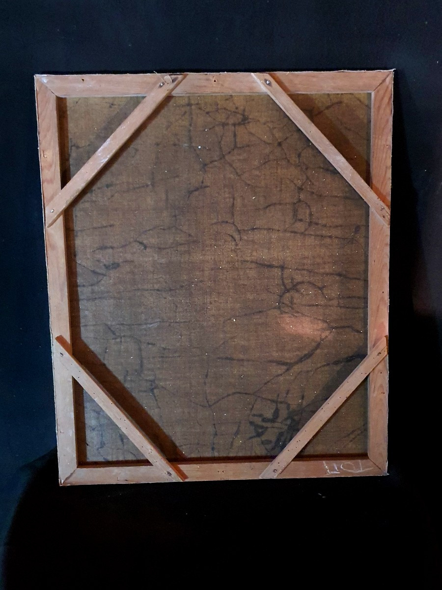 Tableau romantique paysage XIX siècle. -photo-1