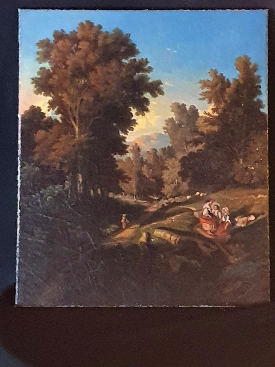 Tableau romantique paysage XIX siècle. 