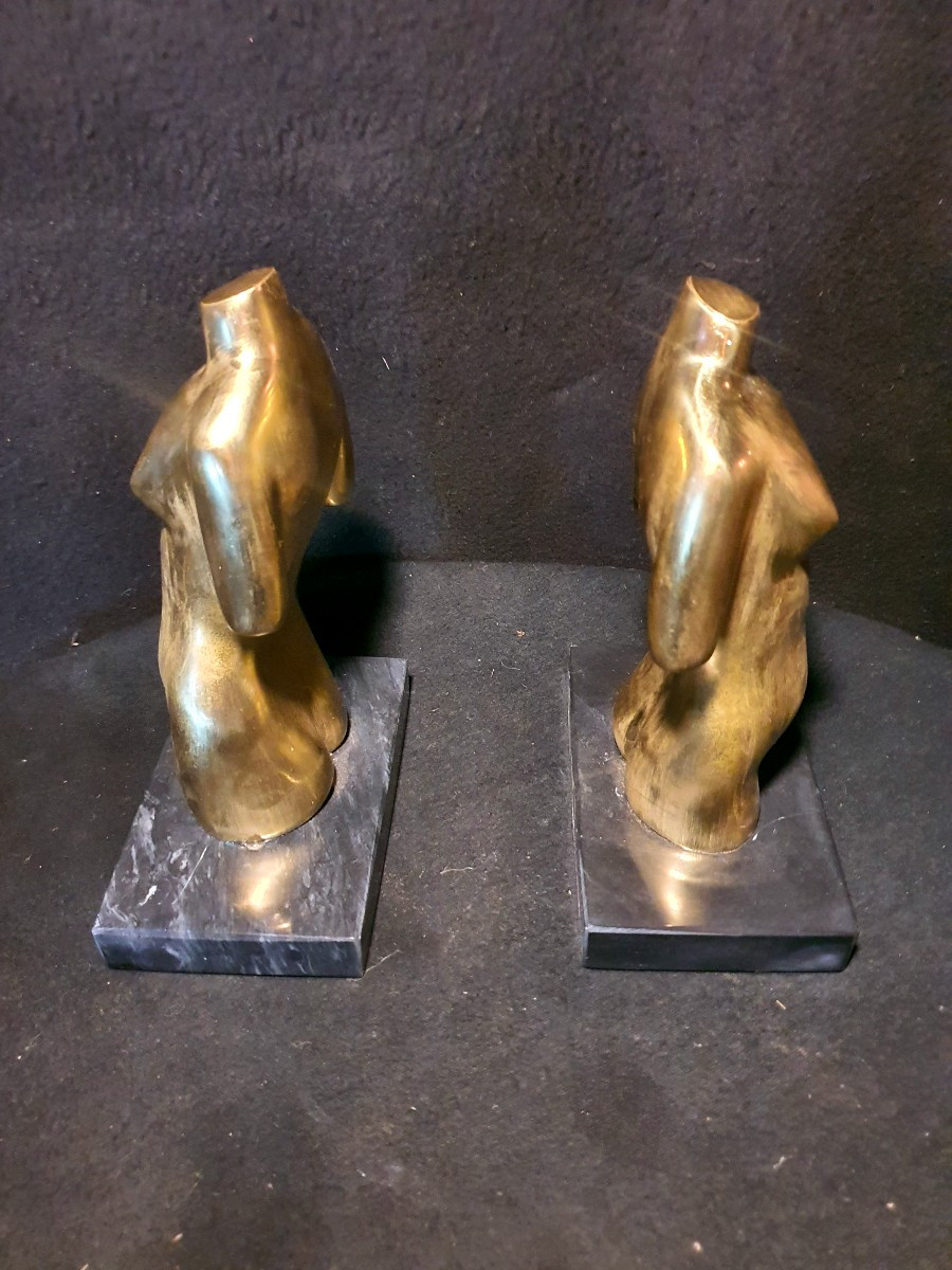 Pair Of Gilded Bronze Female Sculptures. -photo-2