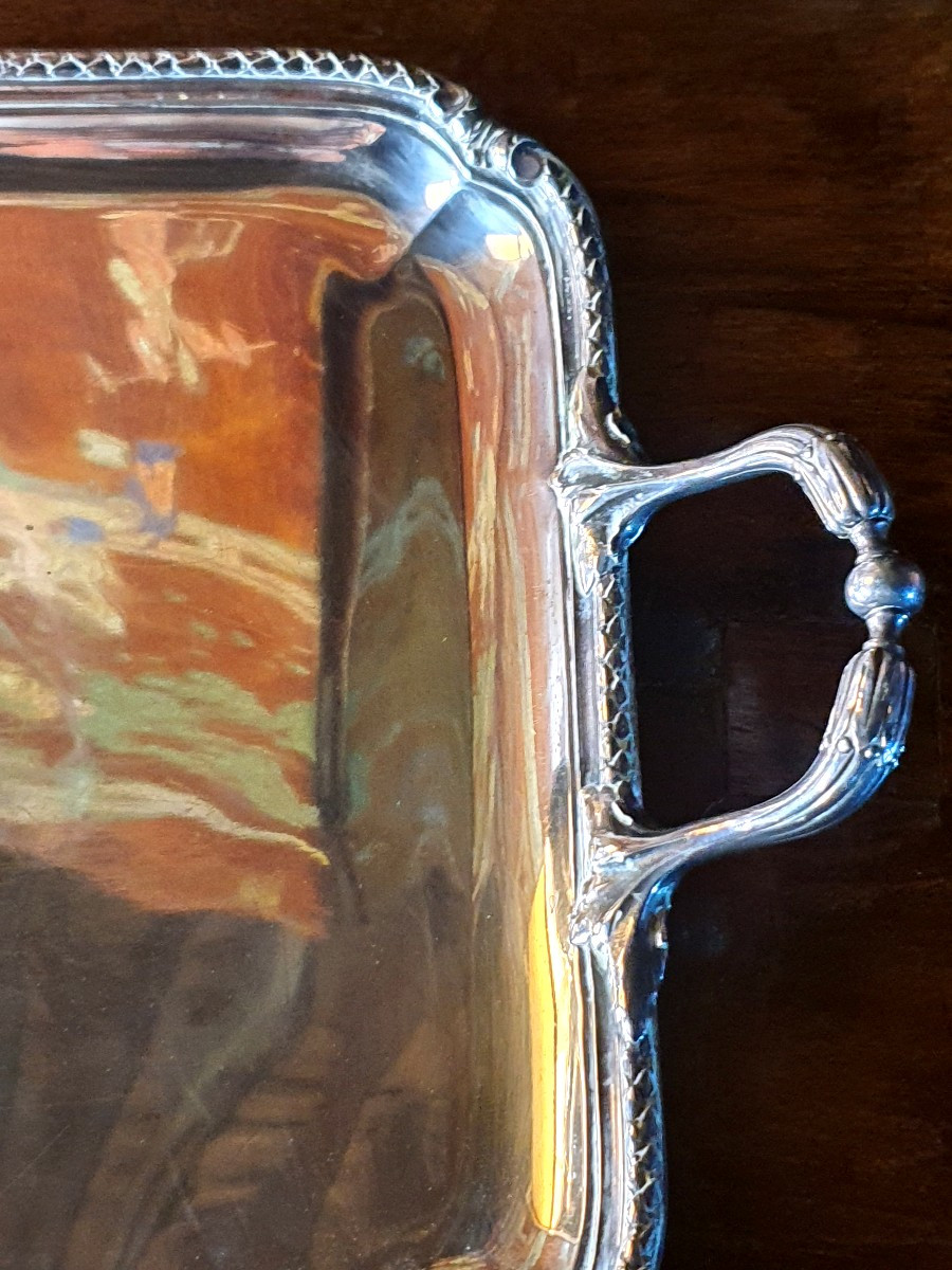 André Aucoc Solid Silver Tray. -photo-3