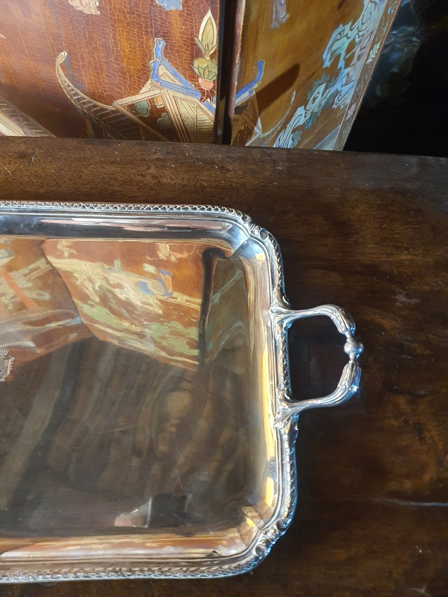 André Aucoc Solid Silver Tray. -photo-1