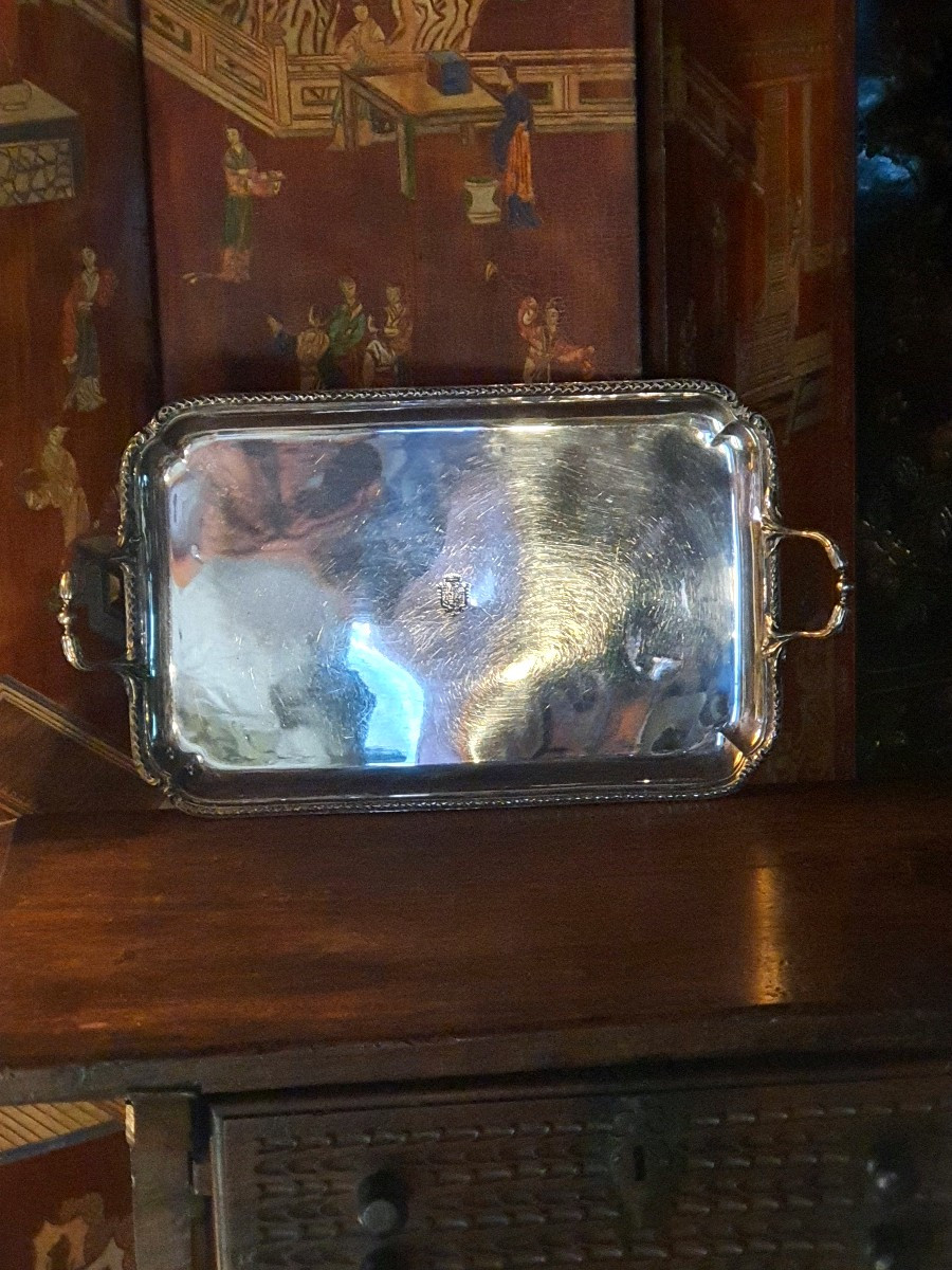 André Aucoc Solid Silver Tray. -photo-3
