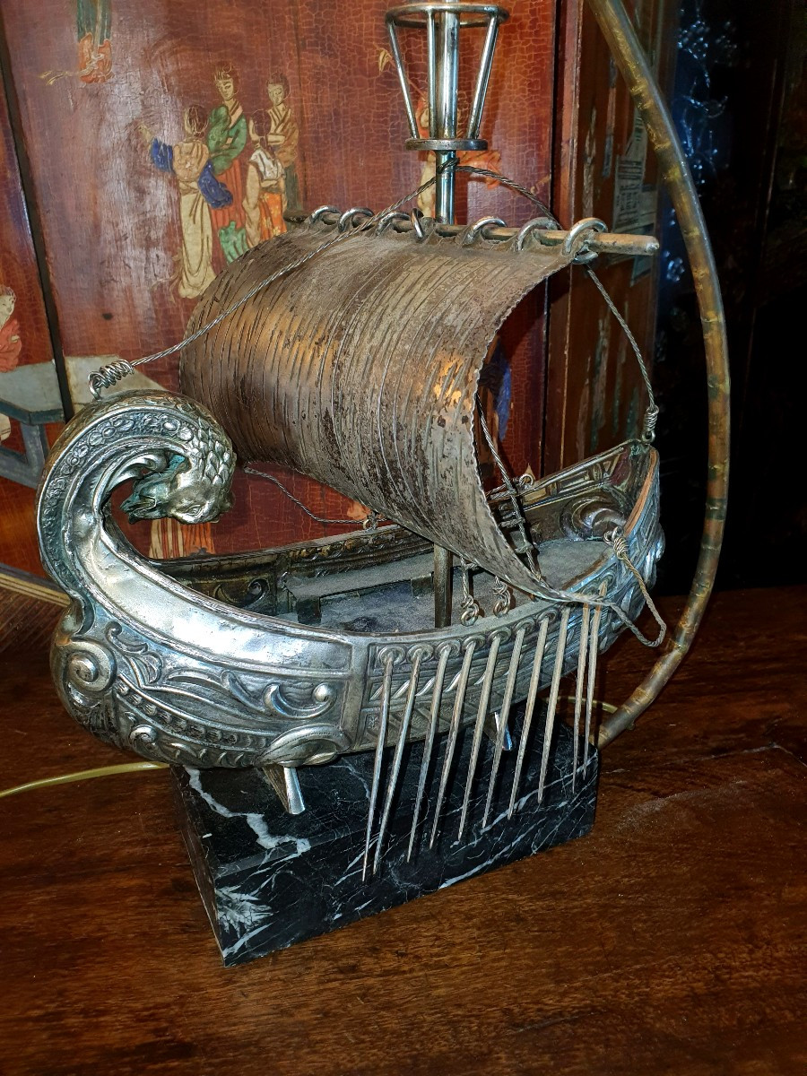Lampe bateau bronze. -photo-2
