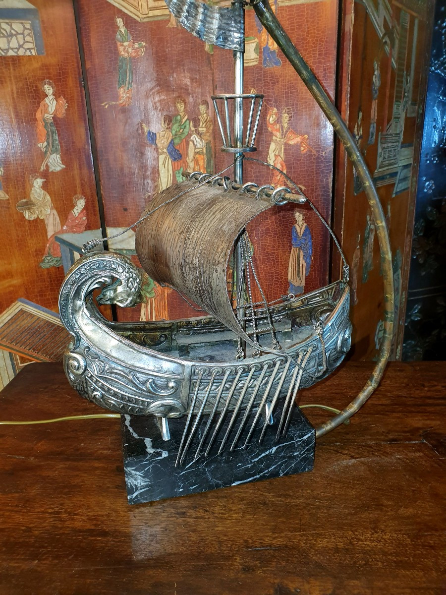 Lampe bateau bronze. -photo-3