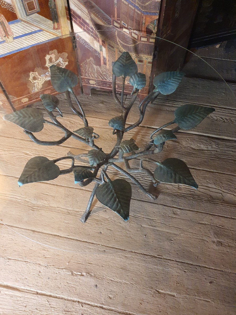 Table basse florale vintage. -photo-3