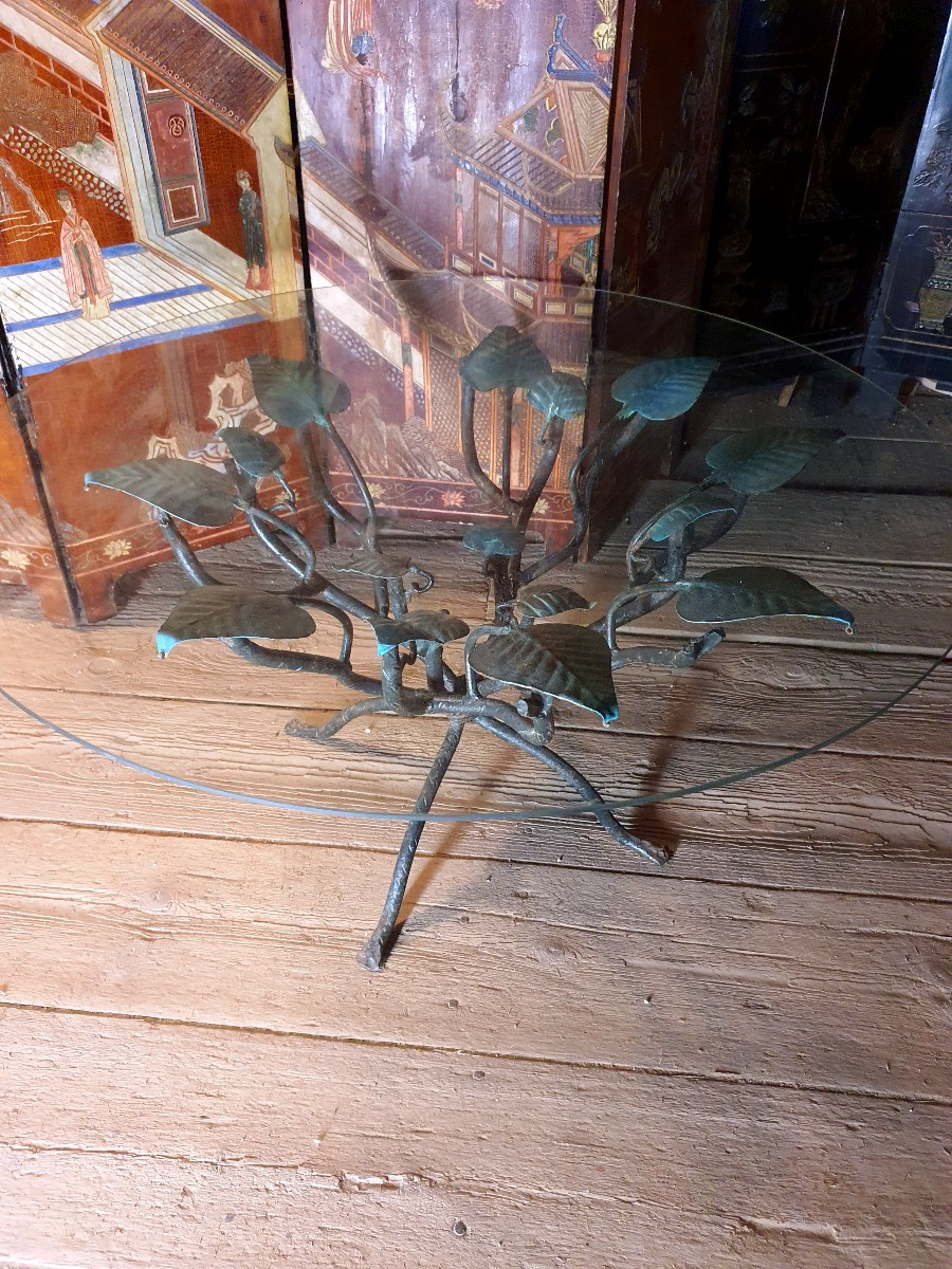 Table basse florale vintage. -photo-4