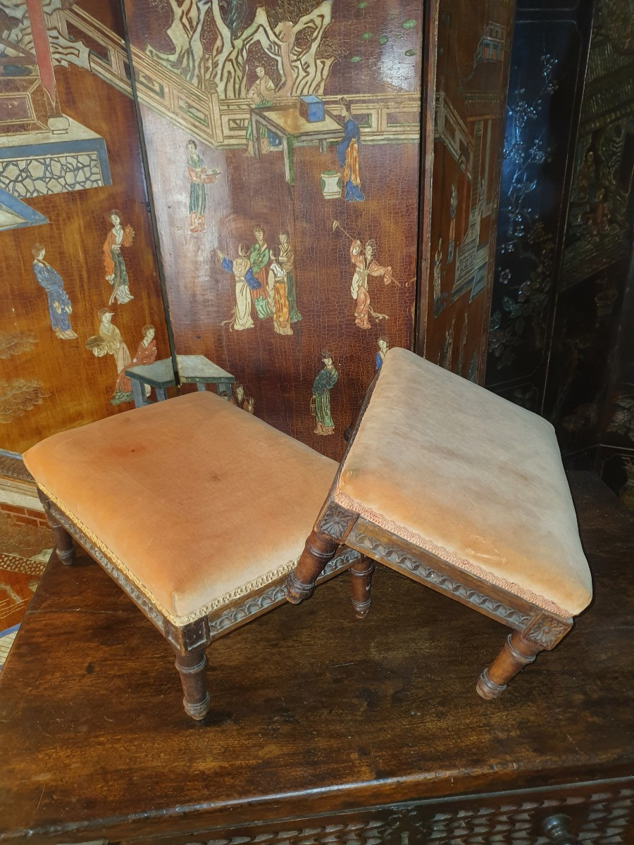 Paire de tabourets Louis XVI -photo-4