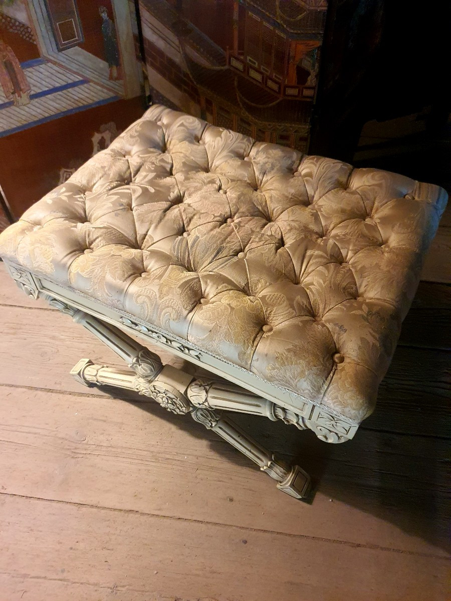 Louis XVI Style Stool, 19th Century. -photo-3